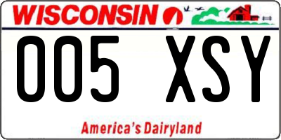 WI license plate 005XSY