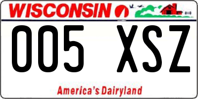WI license plate 005XSZ