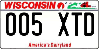 WI license plate 005XTD
