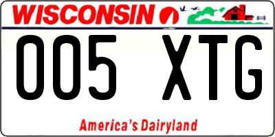 WI license plate 005XTG