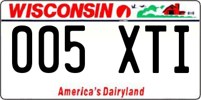 WI license plate 005XTI
