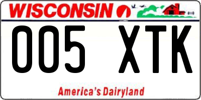 WI license plate 005XTK
