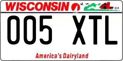 WI license plate 005XTL
