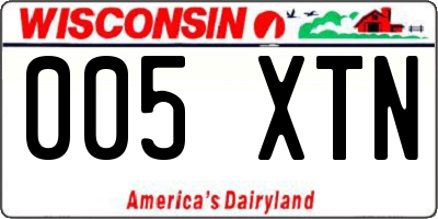 WI license plate 005XTN