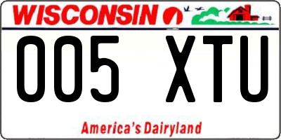 WI license plate 005XTU