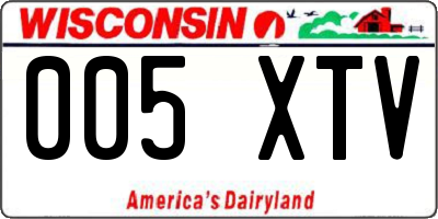 WI license plate 005XTV