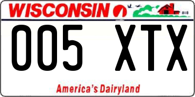 WI license plate 005XTX
