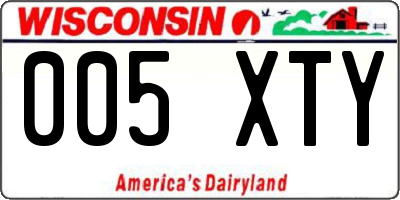 WI license plate 005XTY