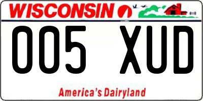 WI license plate 005XUD