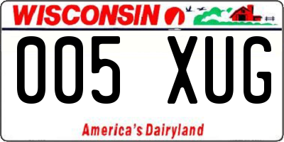 WI license plate 005XUG