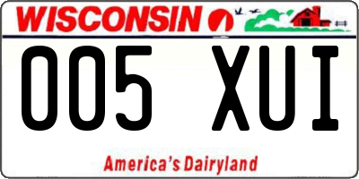 WI license plate 005XUI
