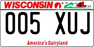WI license plate 005XUJ