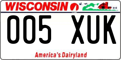 WI license plate 005XUK