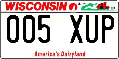 WI license plate 005XUP