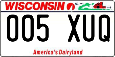 WI license plate 005XUQ