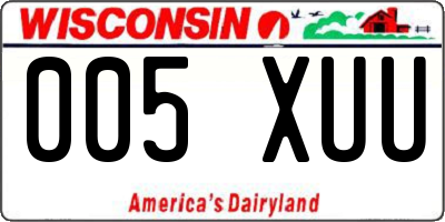 WI license plate 005XUU