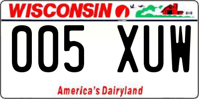 WI license plate 005XUW