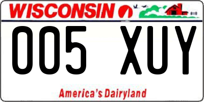 WI license plate 005XUY
