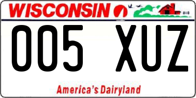 WI license plate 005XUZ