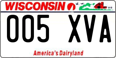 WI license plate 005XVA