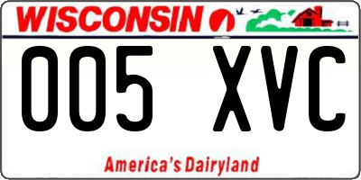WI license plate 005XVC