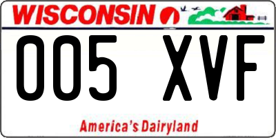 WI license plate 005XVF