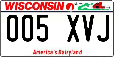 WI license plate 005XVJ