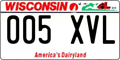 WI license plate 005XVL
