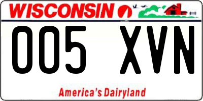 WI license plate 005XVN