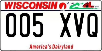 WI license plate 005XVQ