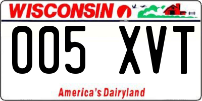 WI license plate 005XVT