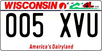 WI license plate 005XVU