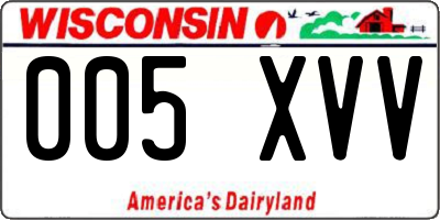 WI license plate 005XVV