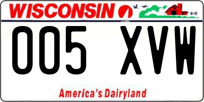WI license plate 005XVW