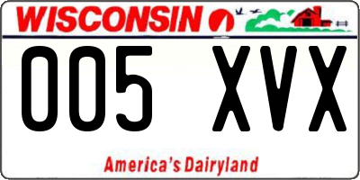 WI license plate 005XVX