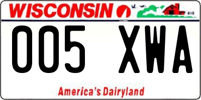 WI license plate 005XWA