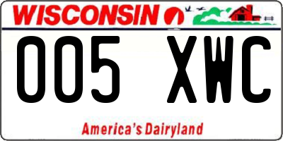 WI license plate 005XWC