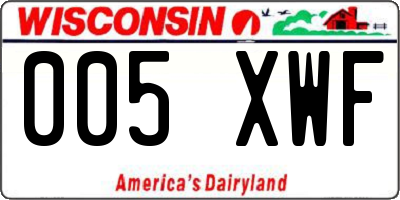WI license plate 005XWF