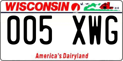 WI license plate 005XWG