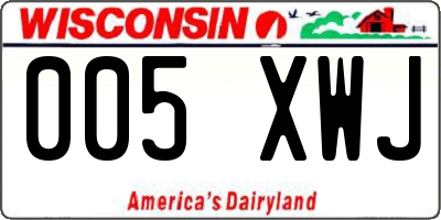 WI license plate 005XWJ