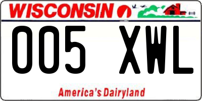 WI license plate 005XWL