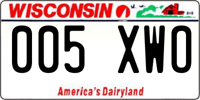 WI license plate 005XWO