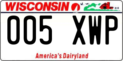 WI license plate 005XWP