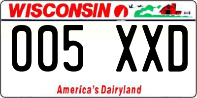 WI license plate 005XXD