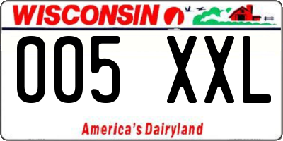 WI license plate 005XXL
