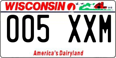 WI license plate 005XXM