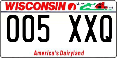 WI license plate 005XXQ