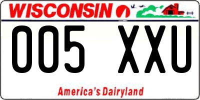 WI license plate 005XXU