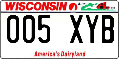 WI license plate 005XYB