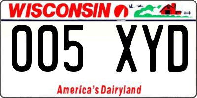 WI license plate 005XYD